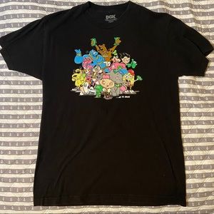 DGK t-shirt no to drugs cartoons black size L